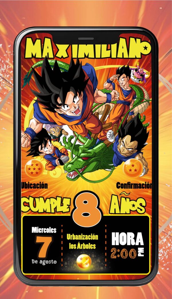 Invitación Dragon Ball