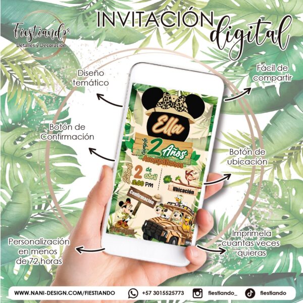 Invitación Minnie Safari