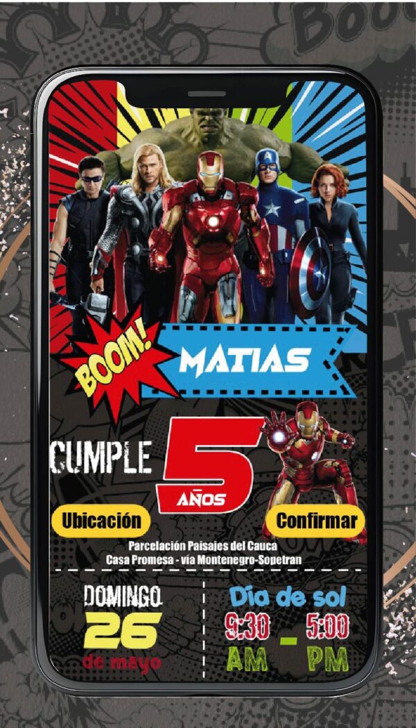 Invitación Avengers