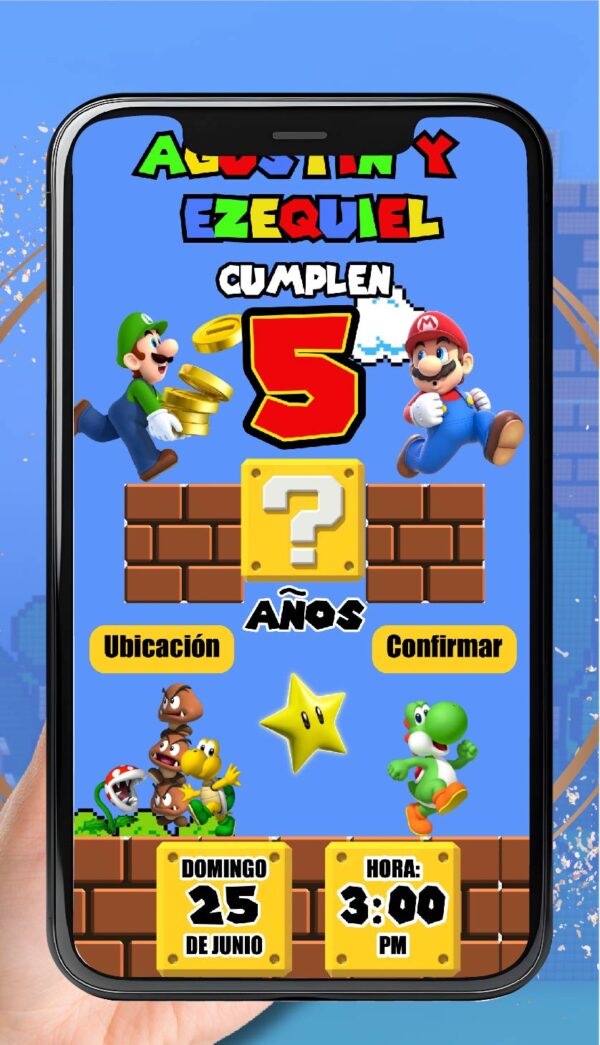 Invitación mario bross